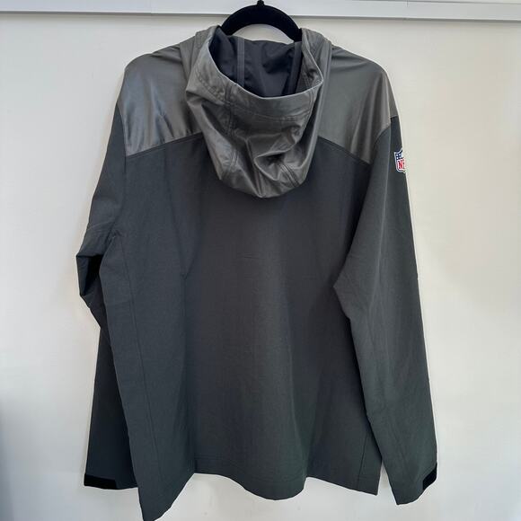 NFL New York Giants Nike Large NWOT Zip Up Hood Jacket Gray Red Men Windbreaker - Picture 5 of 7